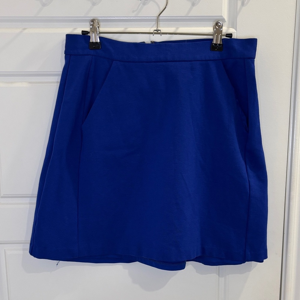 Hutch Anthropologie Cobalt Blue A-Line Skater Skirt Size M